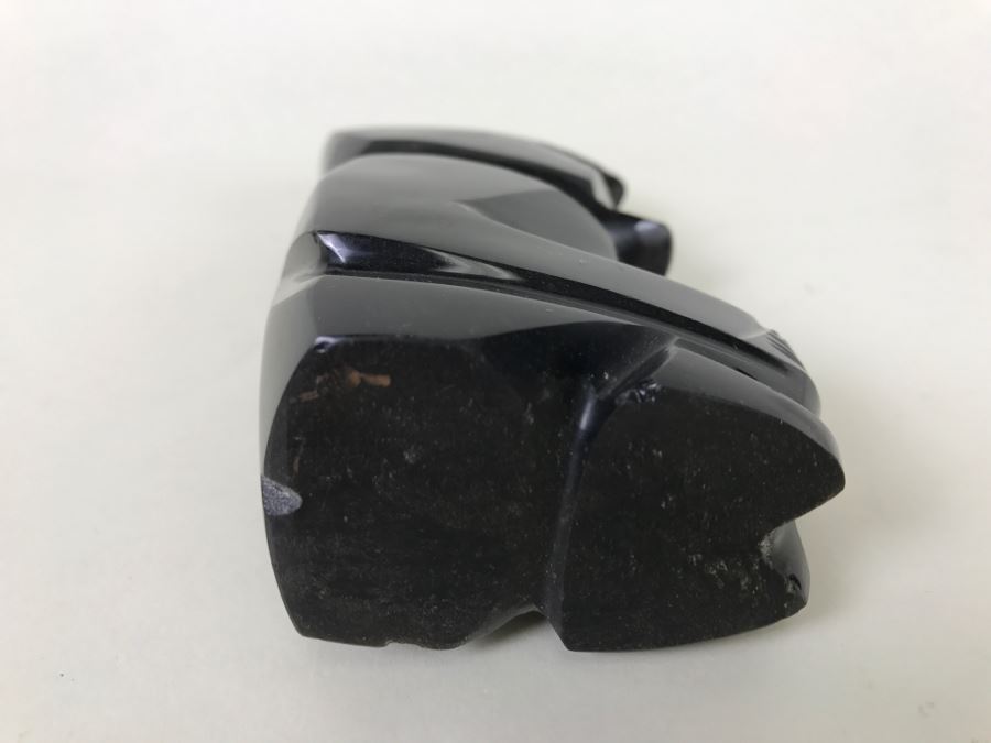 Black Onyx Carved Statue/Figurine - See Photo For Chip In Base Of Figure [Photo 10]