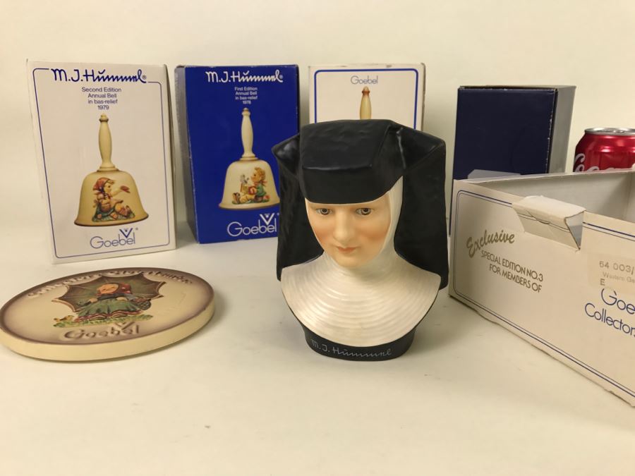 Collection Of Hummel Items Including Exclusive Special Edition No. 3 For Collectors Club, Bells And Collector's Club Member Plaque