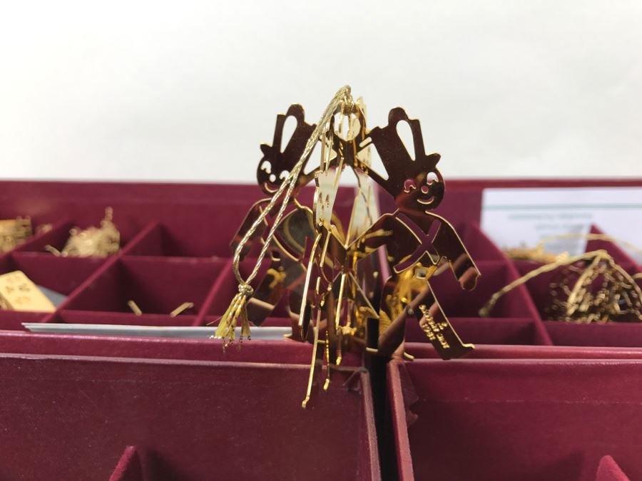 Large Collection Of Gold Christmas Ornaments From The Danbury Mint - Six Boxes Filled [Photo 12]