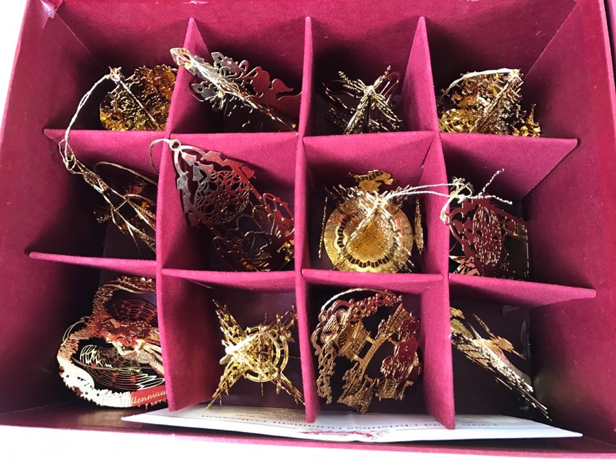 Large Collection Of Gold Christmas Ornaments From The Danbury Mint - Six Boxes Filled [Photo 4]