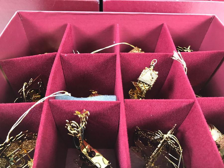Large Collection Of Gold Christmas Ornaments From The Danbury Mint - Six Boxes Filled [Photo 15]