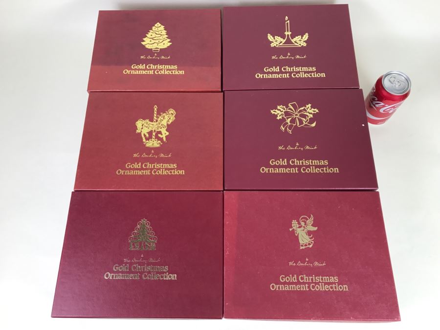 Large Collection Of Gold Christmas Ornaments From The Danbury Mint - Six Boxes Filled [Photo 2]