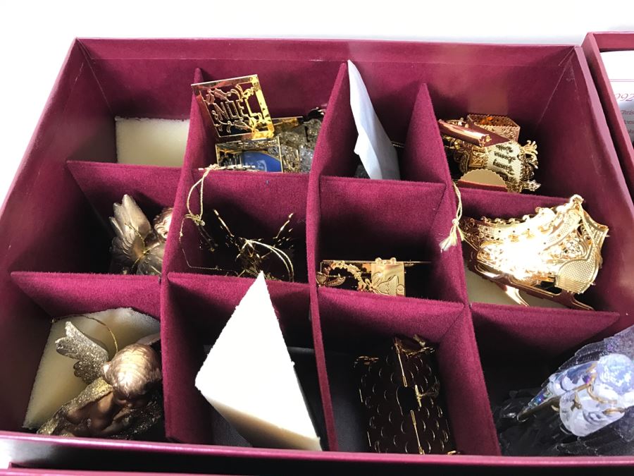 Large Collection Of Gold Christmas Ornaments From The Danbury Mint - Six Boxes Filled [Photo 9]