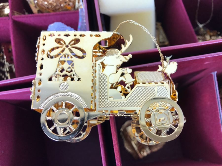 Large Collection Of Gold Christmas Ornaments From The Danbury Mint - Six Boxes Filled [Photo 3]