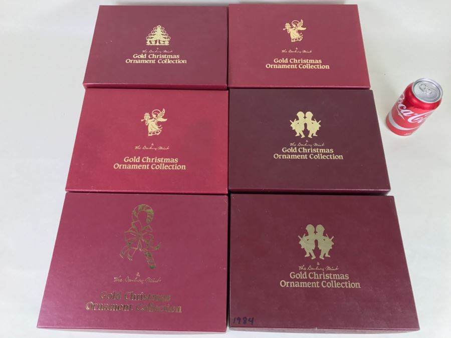 Large Collection Of Gold Christmas Ornaments From The Danbury Mint - Six Boxes Filled [Photo 2]