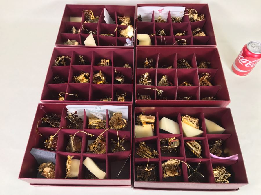 Large Collection Of Gold Christmas Ornaments From The Danbury Mint - Six Boxes Filled [Photo 1]