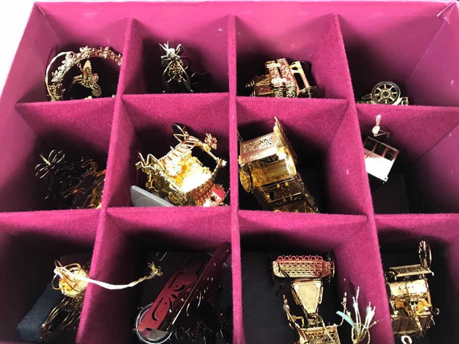 Large Collection Of Gold Christmas Ornaments From The Danbury Mint - Six Boxes Filled [Photo 6]