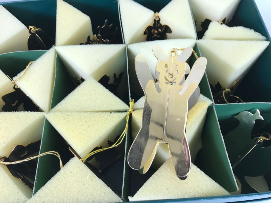 Large Collection Of Gold Christmas Ornaments From The Danbury Mint - Four Boxes Filled [Photo 3]