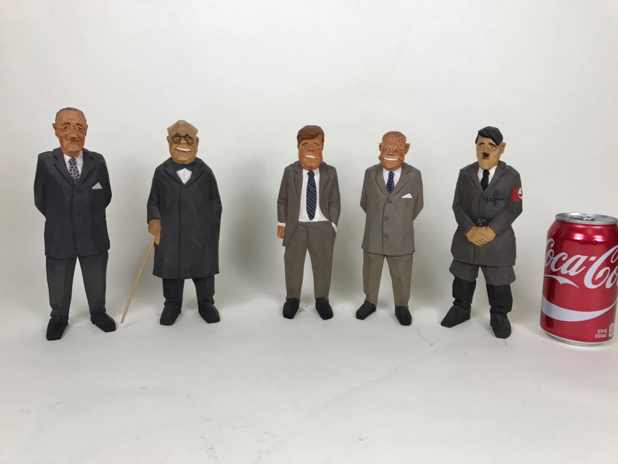 Carved Wooden Political Figures Statues Made In Germany