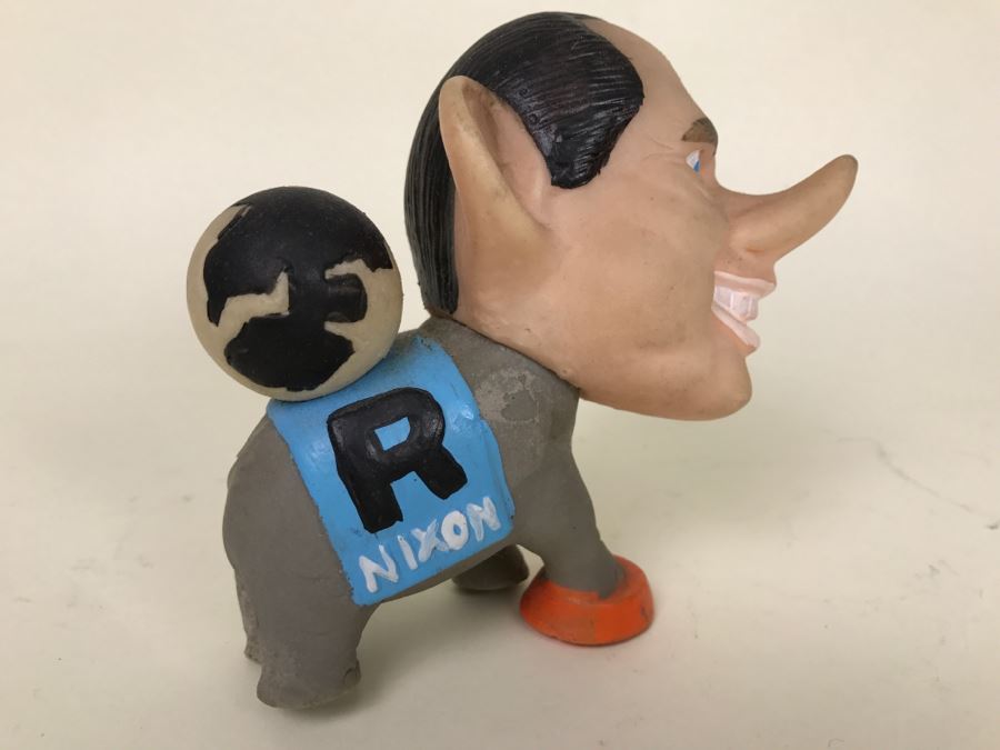 Vintage Richard Nixon Satirical Political Painted Vinyl Figurine Elephant GOP [Photo 4]