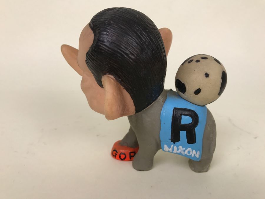 Vintage Richard Nixon Satirical Political Painted Vinyl Figurine Elephant GOP [Photo 6]