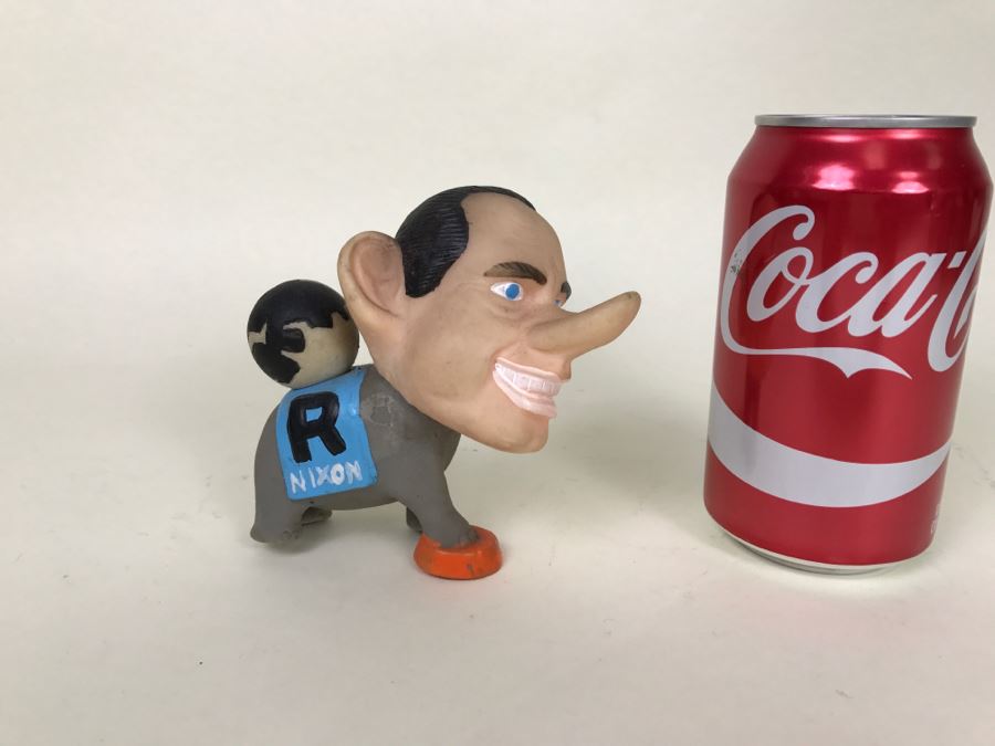 Vintage Richard Nixon Satirical Political Painted Vinyl Figurine Elephant GOP [Photo 2]