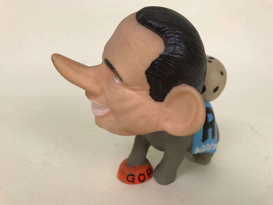 Vintage Richard Nixon Satirical Political Painted Vinyl Figurine Elephant GOP [Photo 7]