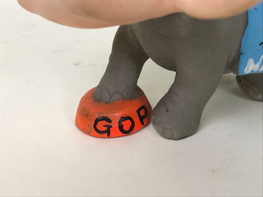 Vintage Richard Nixon Satirical Political Painted Vinyl Figurine Elephant GOP [Photo 9]