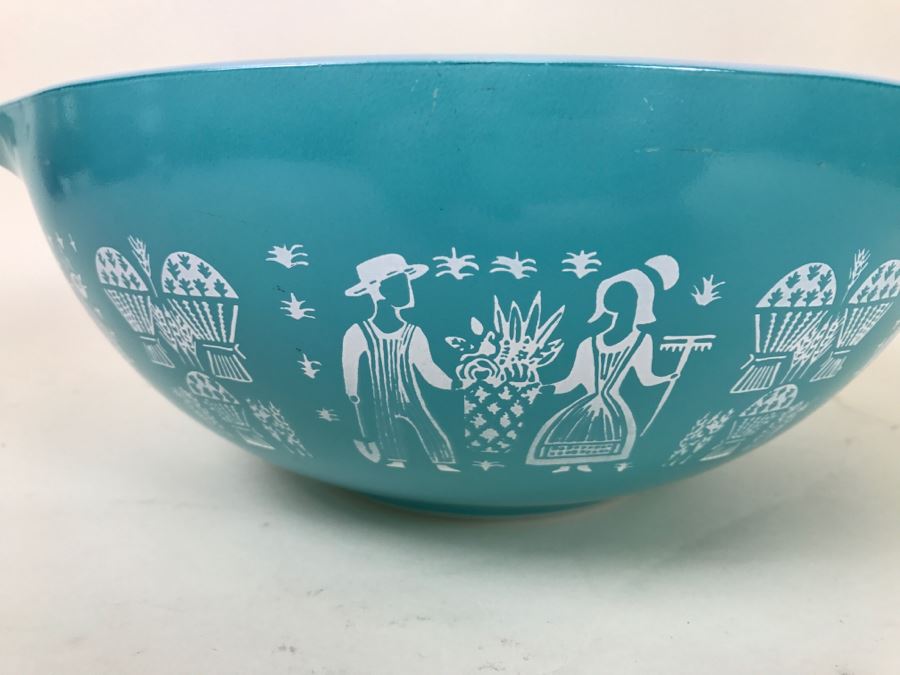 Vintage 1950s Pyrex Butterprint Amish Bowls Turquoise Mixing Bowls [Photo 5]