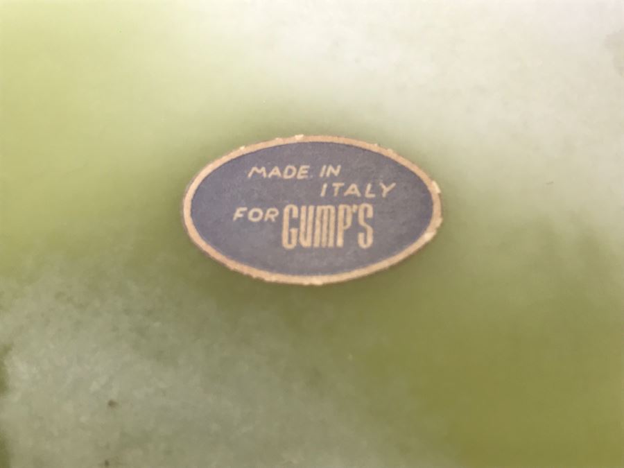 Carved Onyx Lidded Bowl With Gold Trim And Feet Made In Italy For GUMPS And (2) Carved Stone Bowls [Photo 5]