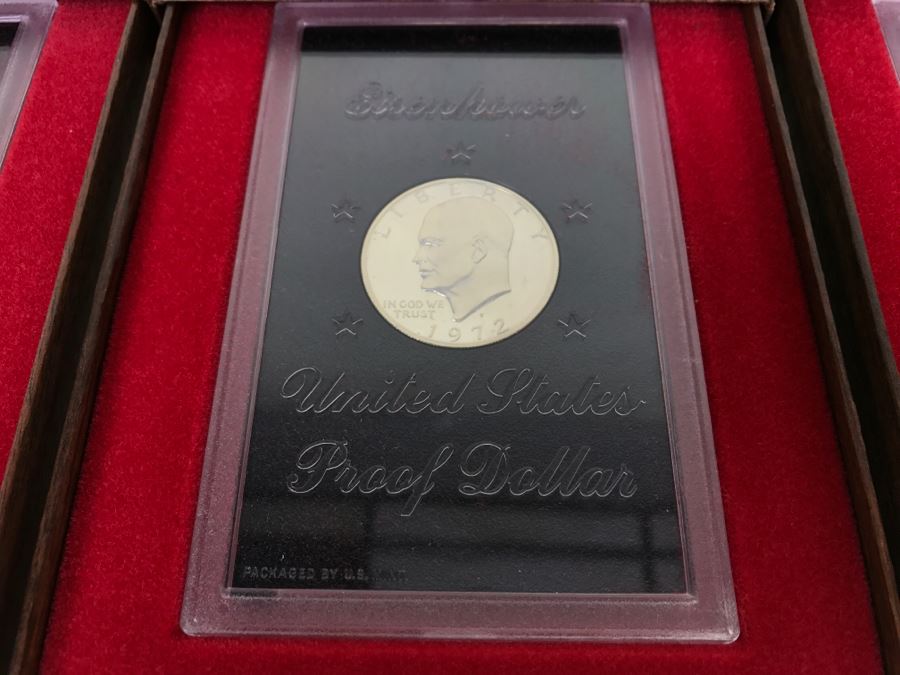 Set Of (3) Eisenhower United States Proof Dollars (2) 1972 And (1) 1973 Packaged By U.S. Mint [Photo 4]