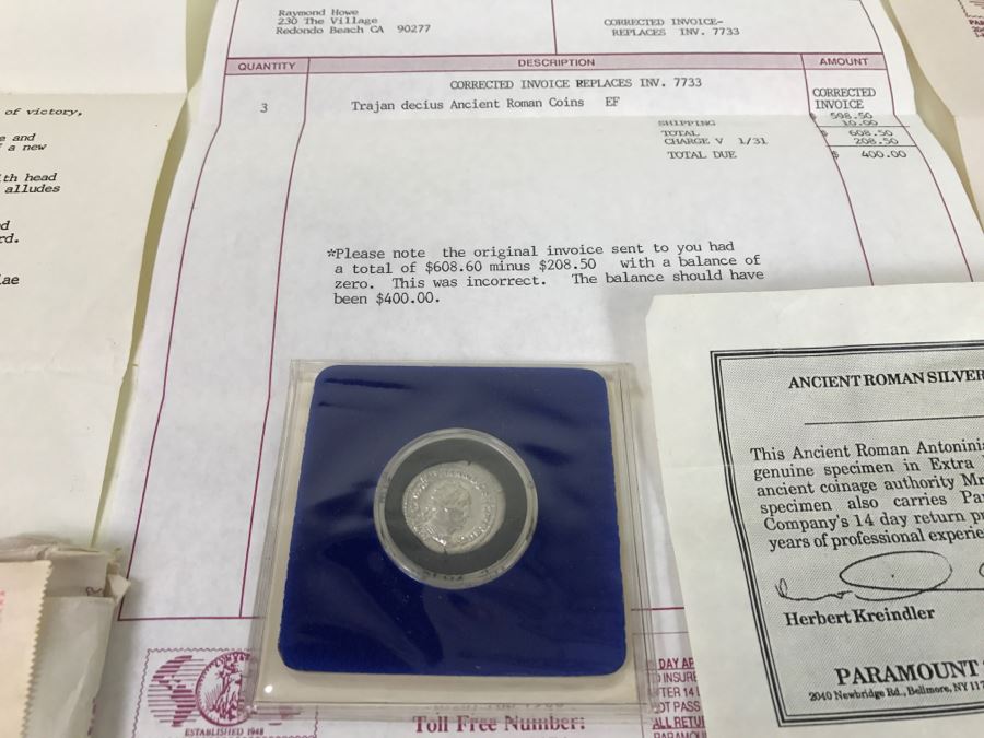 Trajan Decius Ancient Roman Silver (Apx 250 AD) Extra Fine Condition With Documentation [Photo 18]