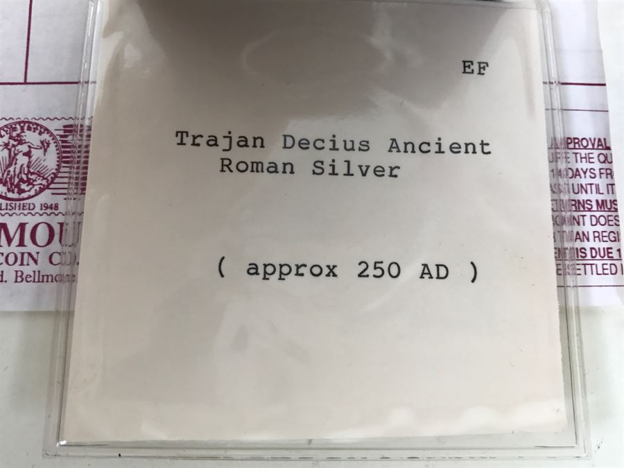 Trajan Decius Ancient Roman Silver (Apx 250 AD) Extra Fine Condition With Documentation [Photo 13]