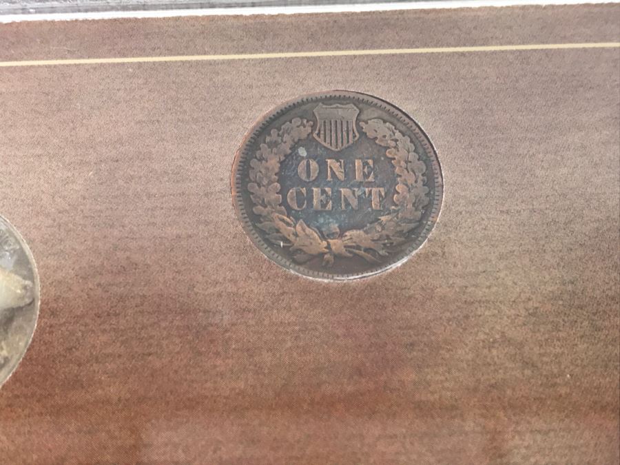Three Rare Coins - Buffalo Nickel, Indian Cent And Liberty Nickel In Plastic Display Case [Photo 9]