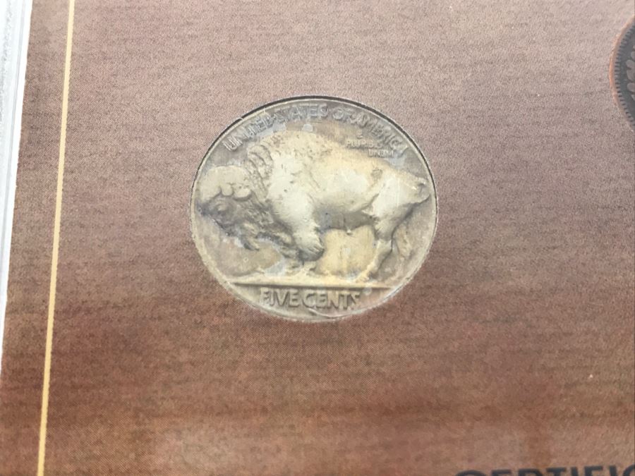 Three Rare Coins - Buffalo Nickel, Indian Cent And Liberty Nickel In Plastic Display Case [Photo 8]