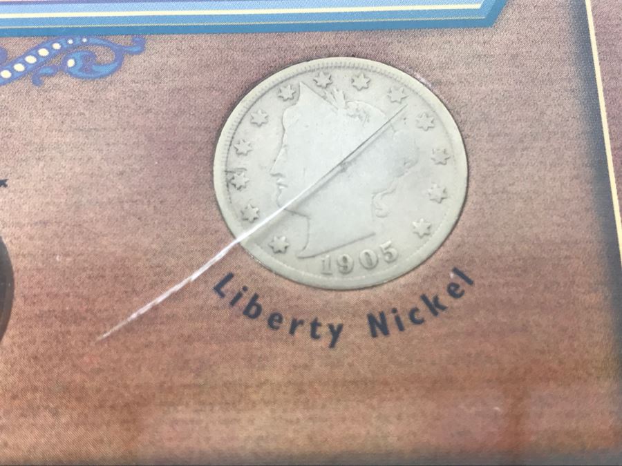 Three Rare Coins - Buffalo Nickel, Indian Cent And Liberty Nickel In Plastic Display Case [Photo 5]