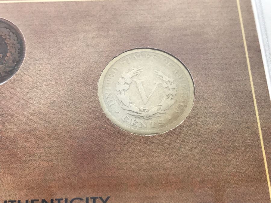 Three Rare Coins - Buffalo Nickel, Indian Cent And Liberty Nickel In Plastic Display Case [Photo 10]