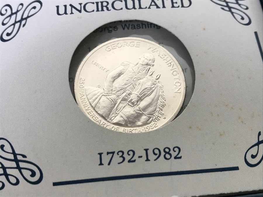 George Washington .900 Silver Commemorative Half Dollar Coin Uncirculated .4019 Troy Oz. 1982 [Photo 3]