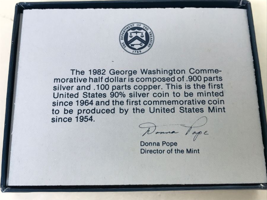 George Washington .900 Silver Commemorative Half Dollar Coin Uncirculated .4019 Troy Oz. 1982 [Photo 8]