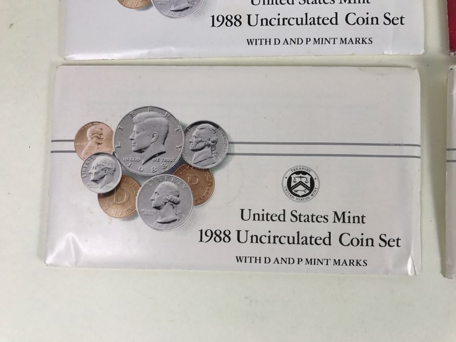 (9) Uncirculated U.S. Mint Coint Sets (5) 1987, (3) 1988, (1) 1984 [Photo 3]