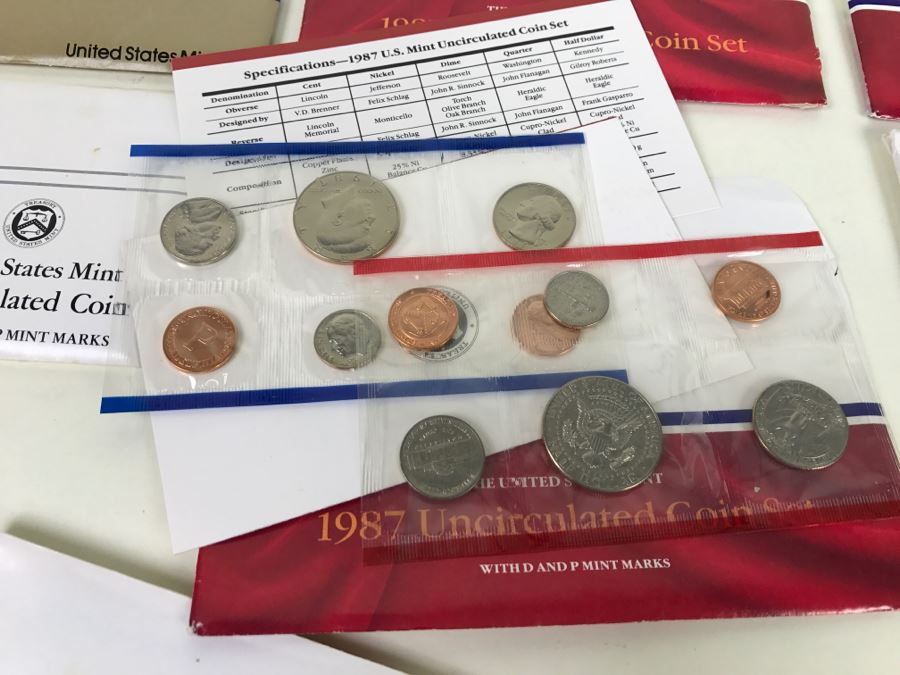 (9) Uncirculated U.S. Mint Coint Sets (5) 1987, (3) 1988, (1) 1984 [Photo 8]