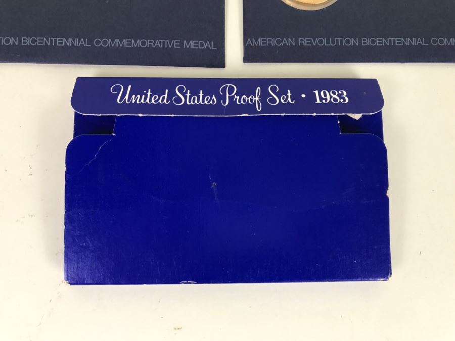 1983 United States Proof Set + (1) 1976 Bicentennial First Day Cover + (3) American Revolution Bicentennial Commemorative Medals [Photo 2]