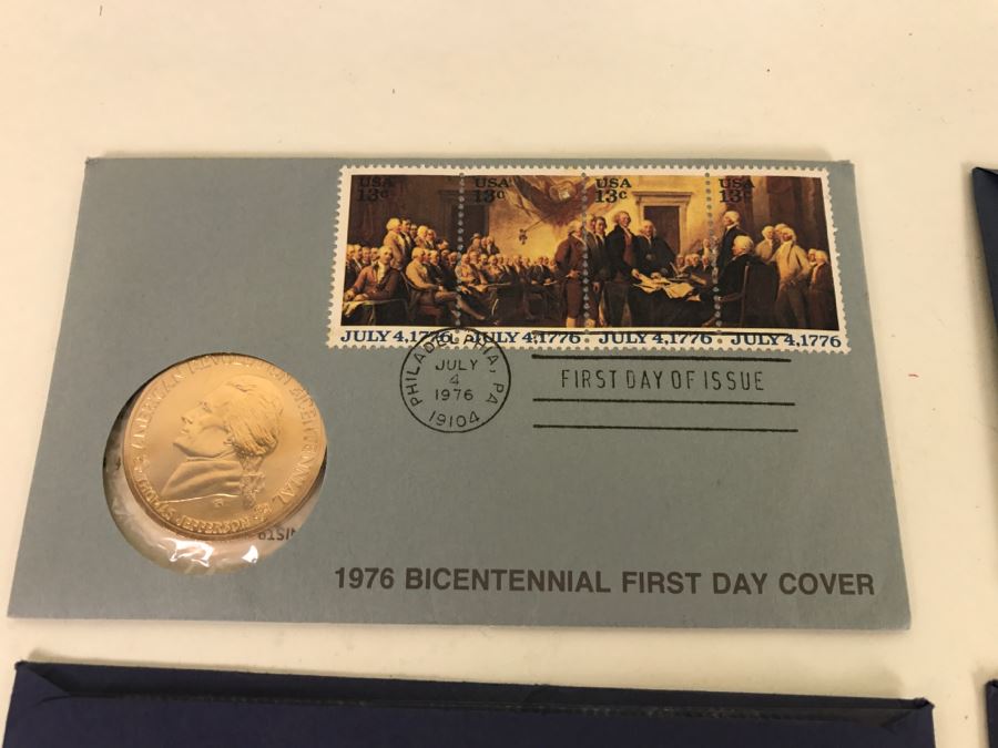 1983 United States Proof Set + (1) 1976 Bicentennial First Day Cover + (3) American Revolution Bicentennial Commemorative Medals [Photo 16]