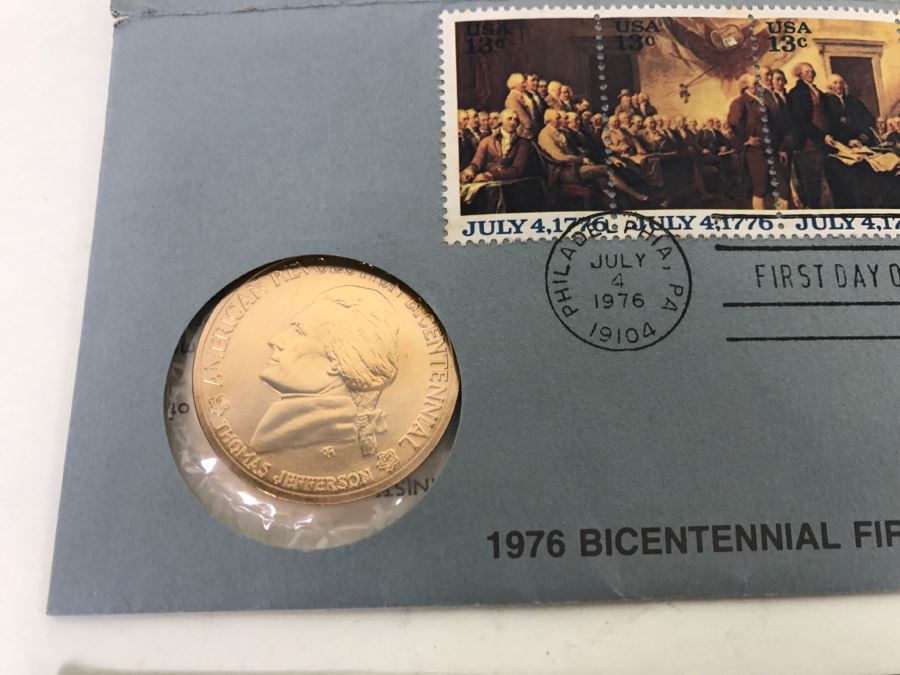 1983 United States Proof Set + (1) 1976 Bicentennial First Day Cover + (3) American Revolution Bicentennial Commemorative Medals [Photo 17]