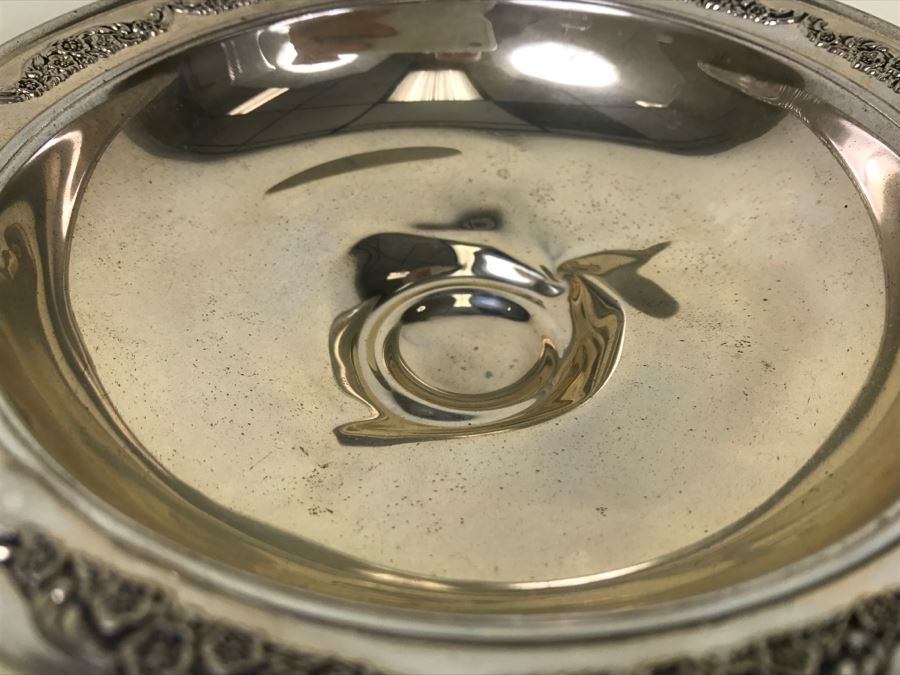 Sterling Silver Lot Includes GORHAM Sterling Weighted Candle Holders With Spiral Glass Hurricanes, Sterling Salt & Pepper Shakers Plus Damaged Sterling Footed Bowl [Photo 14]