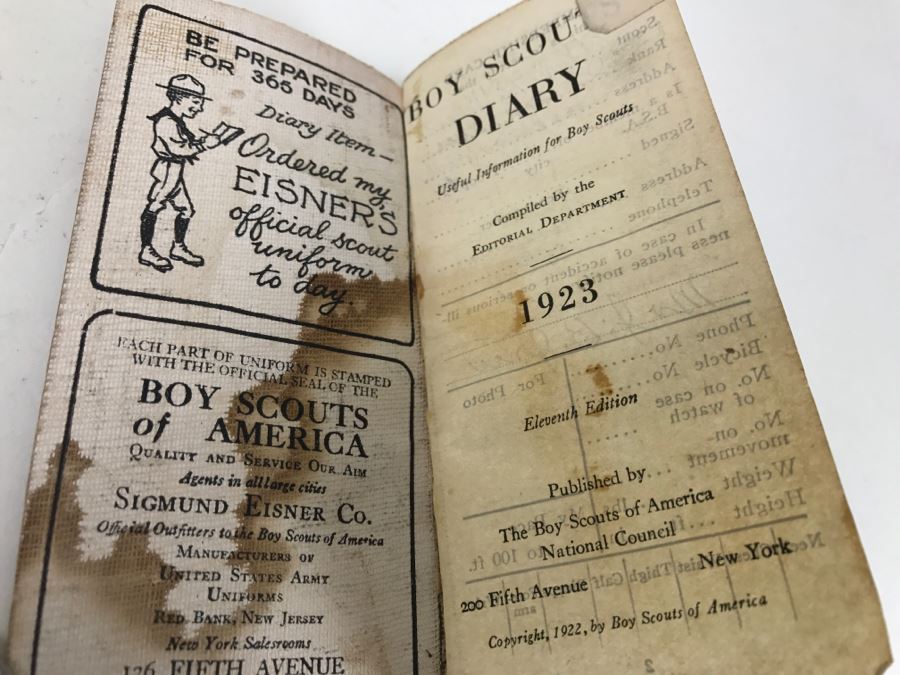 Vintage 1923 Boy Scout Diary Boy Scouts Of America [Photo 14]