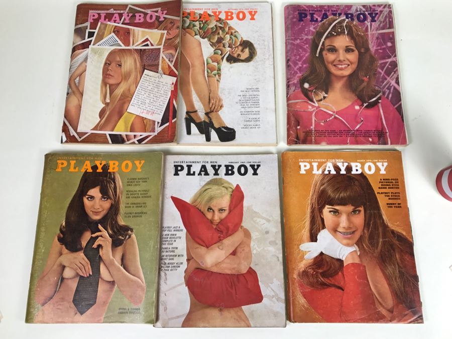 (6) Vintage PLAYBOY 1968, 1969, 1970, 1972