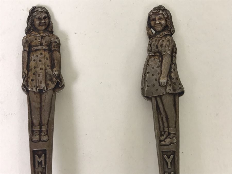 (5) Carlton Silver Plate Spoons Of The Dionne Quintuplets (Sisters) Cecile, Emilie, Annette, Marie, Yvonne [Photo 7]