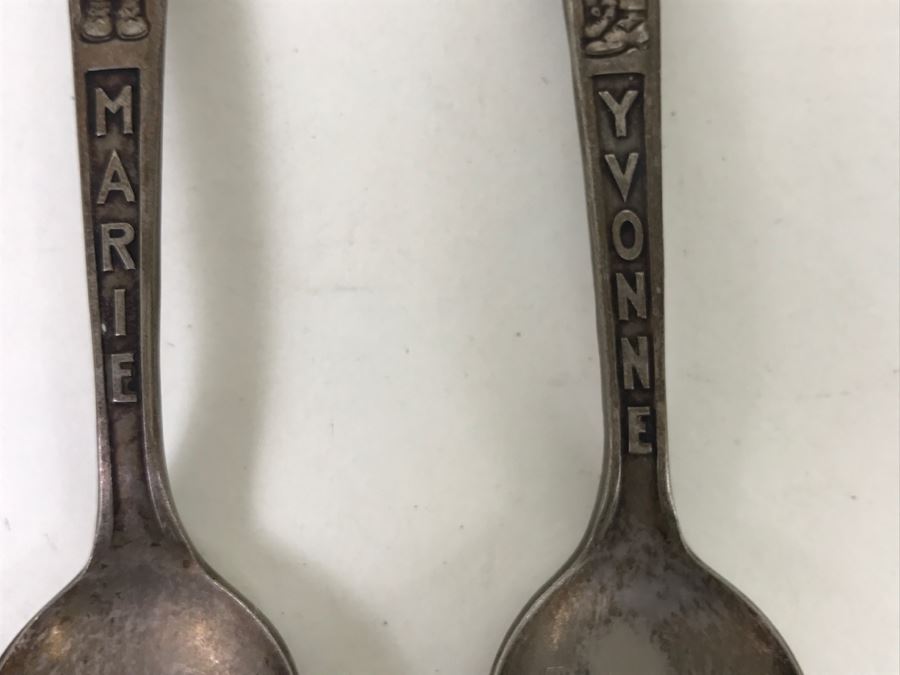 (5) Carlton Silver Plate Spoons Of The Dionne Quintuplets (Sisters) Cecile, Emilie, Annette, Marie, Yvonne [Photo 8]