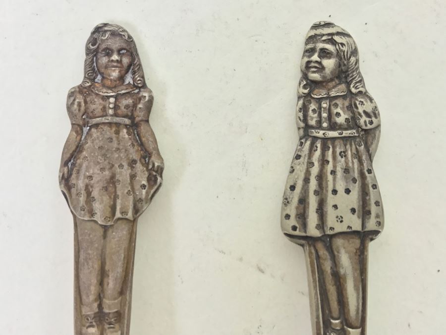 (5) Carlton Silver Plate Spoons Of The Dionne Quintuplets (Sisters) Cecile, Emilie, Annette, Marie, Yvonne [Photo 3]