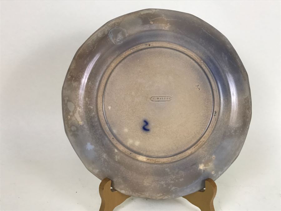 Antique Flow Blue T. Walker Ironstone Plate [Photo 2]