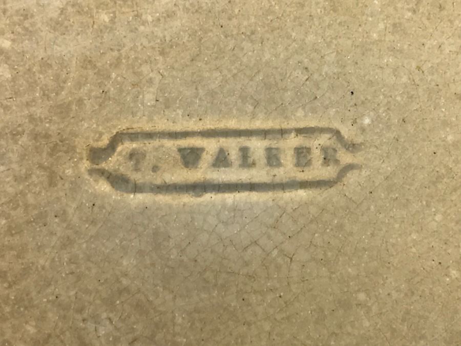 Antique Flow Blue T. Walker Ironstone Plate [Photo 12]