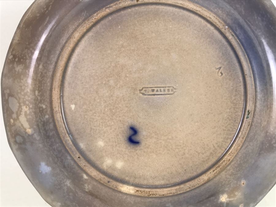 Antique Flow Blue T. Walker Ironstone Plate [Photo 10]