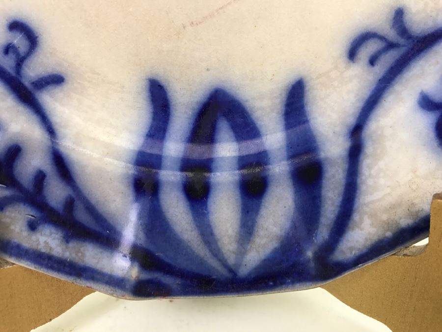 Antique Flow Blue T. Walker Ironstone Plate [Photo 7]