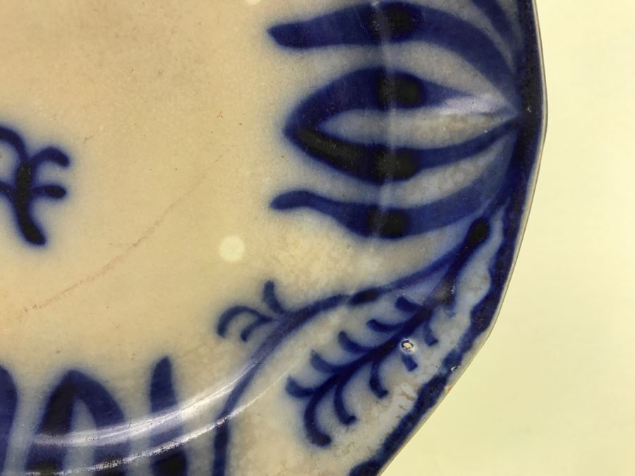 Antique Flow Blue T. Walker Ironstone Plate [Photo 8]