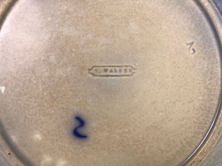 Antique Flow Blue T. Walker Ironstone Plate [Photo 11]
