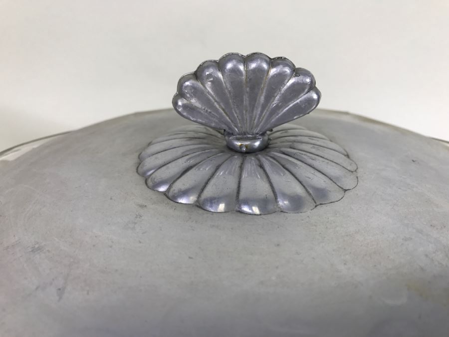 Vintage Cake Stand With Hammered Aluminum Bowl Stand And Cover With Pyrex Bowl [Photo 7]