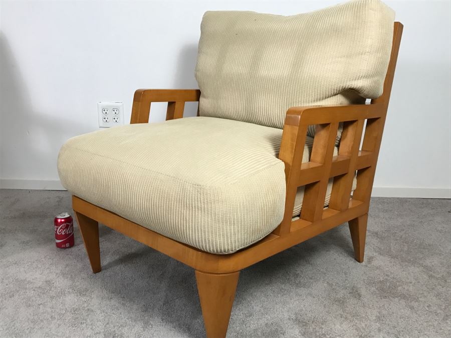Great Pair Of Contemporary Mid-Century Modern Armchairs With Down Cushions [Photo 4]