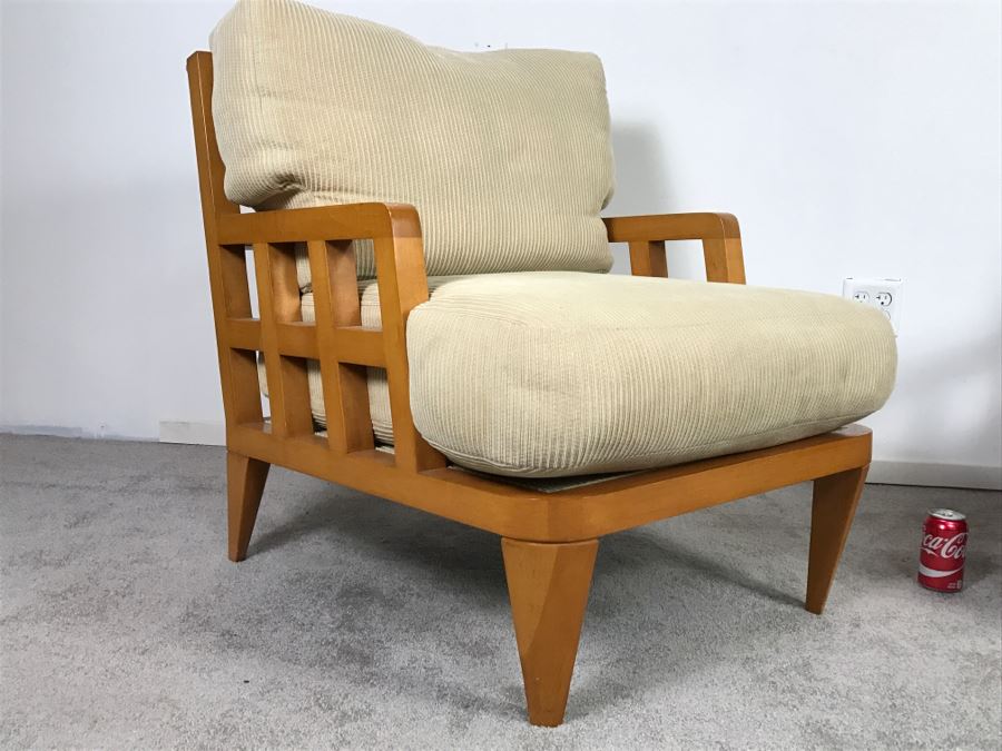 Great Pair Of Contemporary Mid-Century Modern Armchairs With Down Cushions [Photo 6]