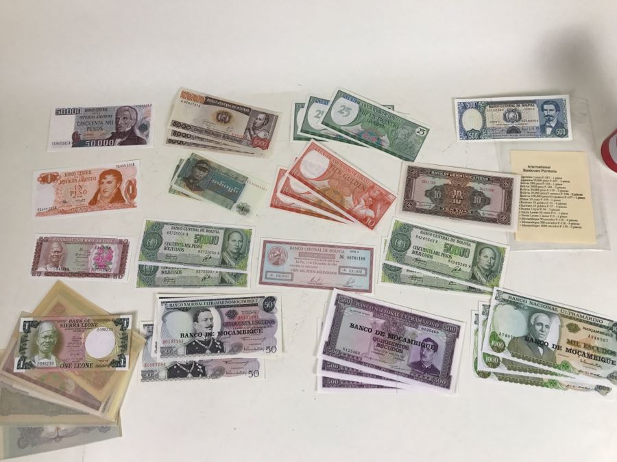 Large Collection Of Foreign Currency Paper Money